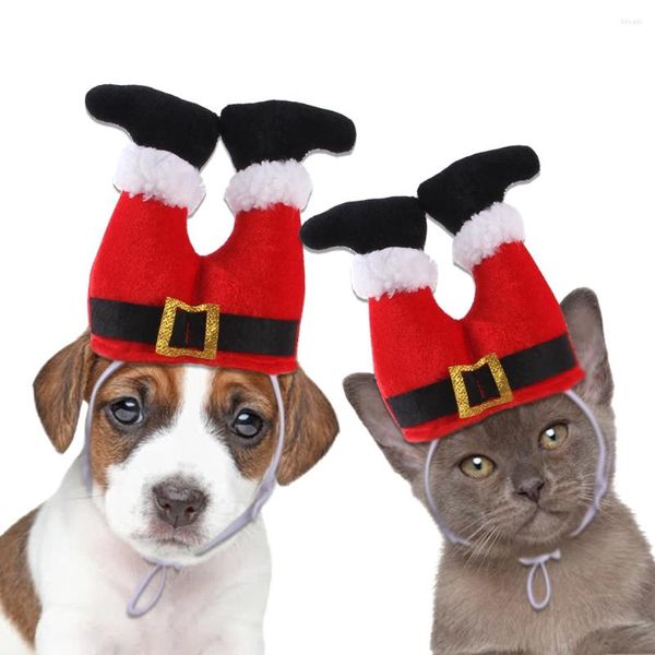 Vêtements pour chiens de Noël chapeau clown chat santa claus pantalon chapeaux ornements sur les têtes des animaux pour les petits animaux