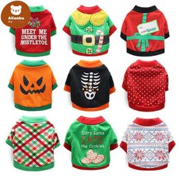 Chien vêtements manteau de noël animal de compagnie Halloween vêtements doux chaud chiot chemise hiver tissu Yorkies bouledogue Costume pour chiens chats wethe