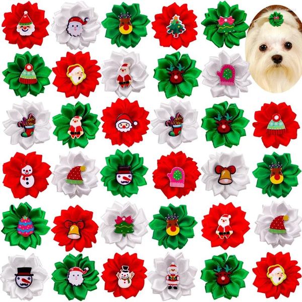 Ropa para perros Navidad Colorido Pet Grooming Banda de goma Headwear Teddy DIY Arcos de pelo Accesorios de horquilla