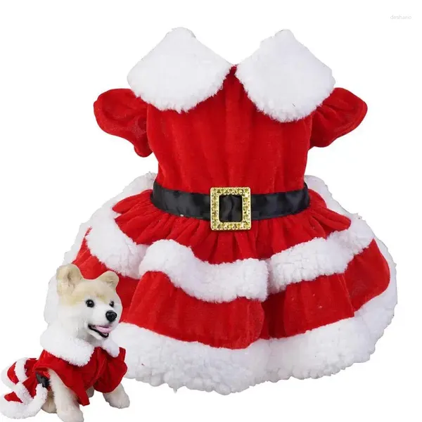 Ropa para perros Disfraz de Navidad Cachorro Traje cálido Papá Noel Traje de algodón Año Vestidos para gatos Accesorios para mascotas