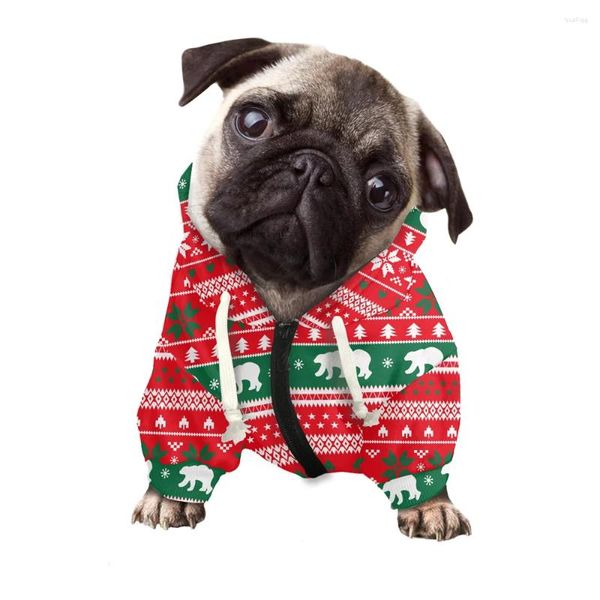 Vêtements pour chiens Design de Noël Protéger la peau Pull d'hiver Joyeux motif Sweat à capuche Bas prix Vêtements pour animaux de compagnie personnalisés