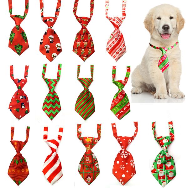 Ropa para perros Perros de Navidad Pajarita Navidad Pequeño Gato Cachorro Corbatas Suministros de aseo Festival divertido Accesorios para mascotas XBJK2109