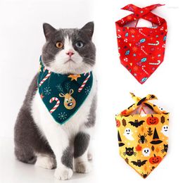 Ropa para perros navidad perros gatos bufanda estampado de algodón para mascota gran cachorro triangular saliva decoraciones de toalla suministros