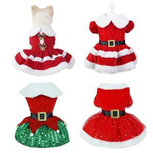 Hondenkleding Kerstjurken voor kleine honden Katten Herfst Winter Jaar Klassiek Rode riem Kerstkleding Puppy-outfit Chihuahua Yorkie Rok 230928