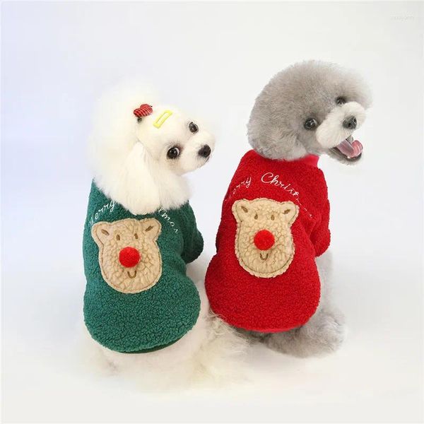 Ropa para perros Navidad Elk Cachorro Chaqueta Monos Invierno Cálido Ropa para mascotas para perros pequeños Chihuahua Yorkies Cat Monos Mascotas Ropa