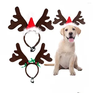 Hondenkleding Kerstmis eland rendier gewei hoofdband Santa Hat Cap Pet Xmas Kostuum Hoofdkleding Verstelbare accessoires voor kattenhonden