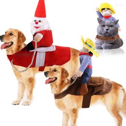 Hondenkleding Kerstmis Halloween Cat Dessen Pet Riding Equipment Jurk Small Medium Guotard Coat Role Play Supplies