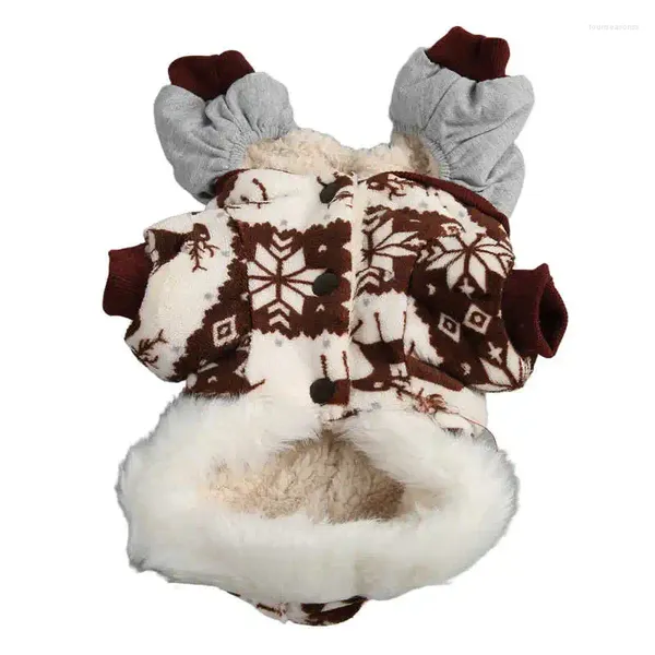 Ropa para perros Abrigo con capucha de Navidad Copo de nieve Patrón de alce Chaqueta de invierno Evite perder el cabello para interiores