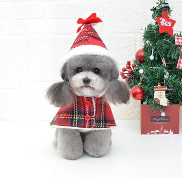 Vêtements de chien Noël tricoté pull à col roulé rouge couverture manteau d'hiver pour animaux de compagnie vêtements de vacances vêtements chauds