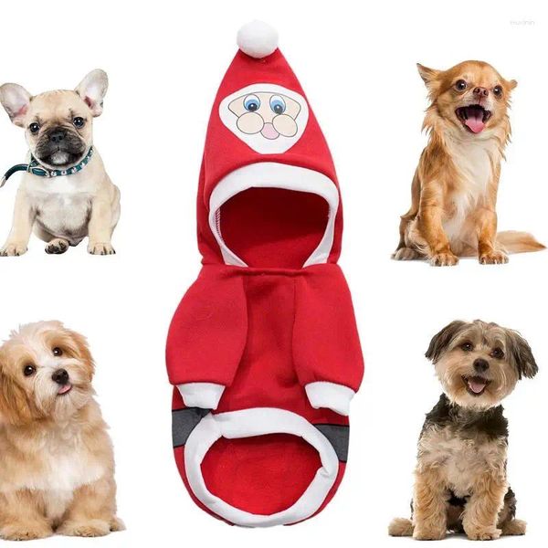 Vêtements de chien pyjamas de Noël Polyester Santa Claus Cat tenues vêtements mignons doux pour chats chatons chiens chiots