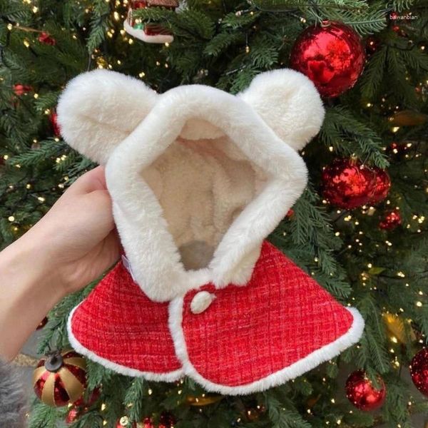 Habillement de chien Christmas Pet Cloak Oreilles à capuche Bib Cape Hoodies Vestes Vestes Vestes avec goutte