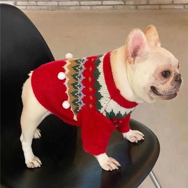 Vêtements pour chiens vêtements de Noël animaux de compagnie d'hiver pull en tricot chat schnauzer pichetle poméranien bicher