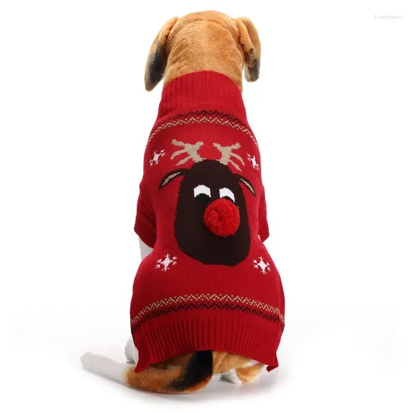 Ropa para perros Navidad Ropa para mascotas Ropa Invierno Red Nariz Ciervo Suéter VIP Teddy Pequeño Mediano y Grande