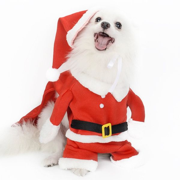 Vêtements pour chiens Christmas Pet Mabe Santa Costume Clothes Hoodie Jumper OntfitDog