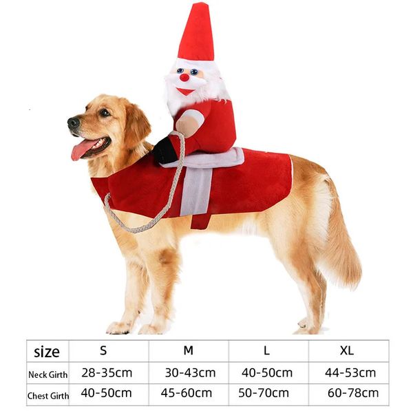 Vêtements pour chiens Costume de Noël pour animaux de compagnie Vêtements pour chiens pour grands vêtements pour chiens Chiot Ropa Perro Vêtements de cowboy drôles du Père Noël pour chats 231027