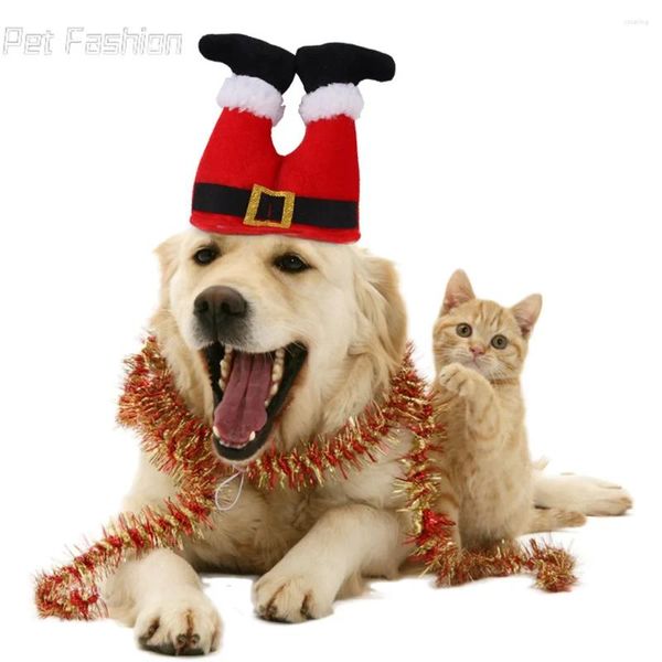 Vêtements de chien Chapeau de Noël pour animaux de compagnie Père Noël pour chats Chiens Chiot Décoration de Noël Année Fournitures de fête Costume