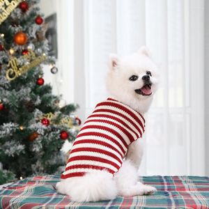 Hond kleding kerst huisdier trui rode en witte strepen ontwerp kleine chihuahua kleding winter warme gebreide kleding