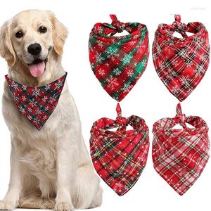 Hondenkleding Kerstmisdieren Triangle sjaal grote katoenen plaid dubbele laag nekje