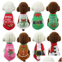 Hondenkleding Kerstplevier Hoodies Hondenkleding Kattenkostuum Overhemd Trui Voor Kerstman Sneeuwpop Riem Vrijetijdskleding Xs S M L Huis Gar Dhats