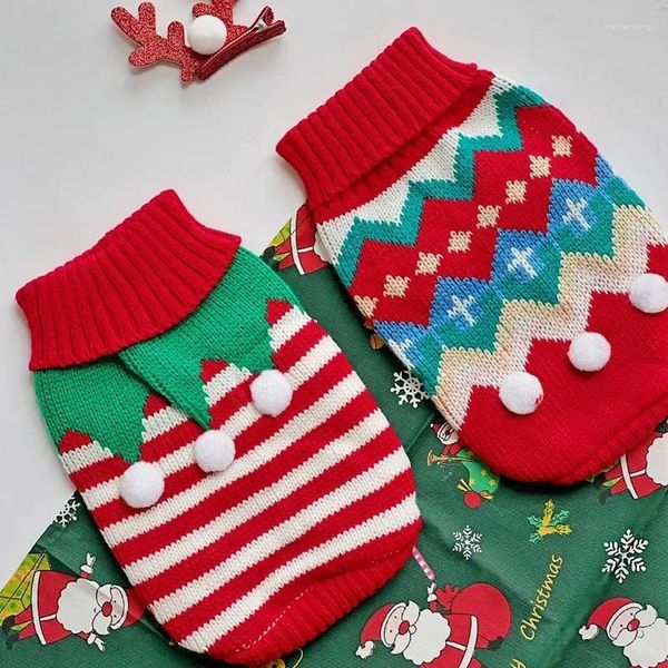 Ropa para perros Navidad Cachorro Suéter Invierno Ropa cálida para perros pequeños Traje Chihuahua Abrigo Tejer Ropa de ganchillo