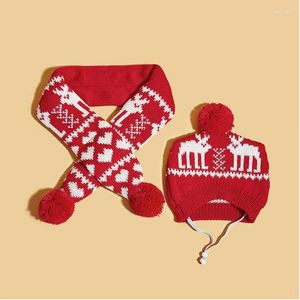 Habitant pour chiens Noël vendant des accessoires de costumes pour animaux de compagnie chapeau et foulard en tricot mignon en vente