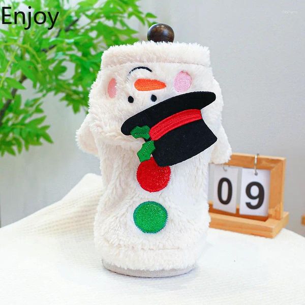 Vêtements pour chiens Noël de neige de neige mouchent chat blanc peluche sweat à sweat chaud veste petite et moyenne animale