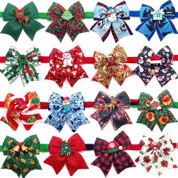 Hondenkleding kerststijl Pet Bowties Tree Deer Accessories Puppy Bow Ties Cat Neckties verzorgingspannen