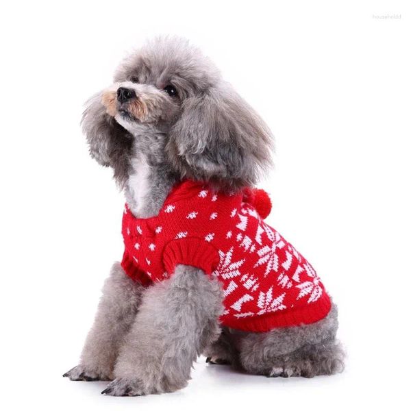 Vêtements de chien Pull de Noël O-Cou Vêtements d'hiver Chihuahua Flocon de neige Chiot Pet pour petits chiens