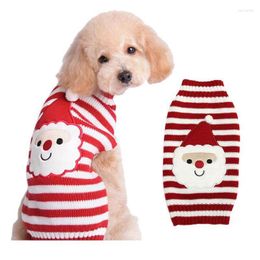 Vêtements pour chiens pull de noël hiver vêtements de chat pour animaux de compagnie rayé wapiti bonhomme de neige pull tricoté manteau chaud pour petits grands vêtements