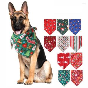 Ropa para perros Triángulo de Navidad Bufanda para gatos Impreso Vestido para mascotas Saliva Toalla Decoración Babero Suministros grandes