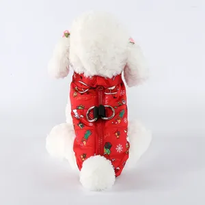 Vêtements pour chiens Gilet de Noël Vêtements chauds d'hiver Costume de modèle de père Noël pour l'extérieur (taille rouge)