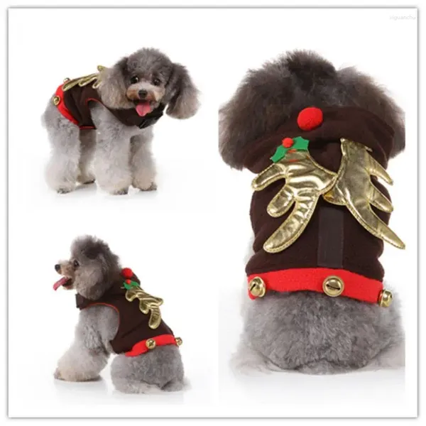 Vêtements pour chiens Claus Elk Horn Vêtements pour animaux de compagnie Halloween Costume drôle pour petits chiens moyens Chiot Party Cosplay Designer