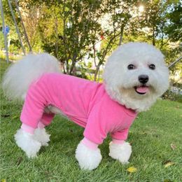 Vêtements pour chiens, coupe propre, vêtements d'hiver, haute élasticité, couleur unie, pyjama pour animaux de compagnie, faible saturation, sweat-shirt pour chiot, combinaisons chaudes