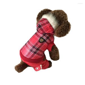 Paño de ropa para perros para perros estilo rojo a cuadro de color rojo caliente ropa de invierno ropa de invierno vip chihuahua qiu dong