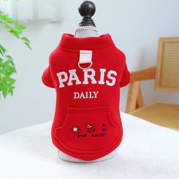 Vêtements de vêtements pour chiens Accessoires Paris à sweat à capuche épais pour petit / moyen Chihuahua Autumn Puppy Cat Pet Pet Costume Supplies Veste