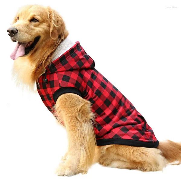 Ropa para perros Ropa Otoño Invierno Ropa Labrador Mediano Grande Mascota grande Plaid Abrigo de dos patas Samoyedo Husky Ropa Para Perro Chaquetas