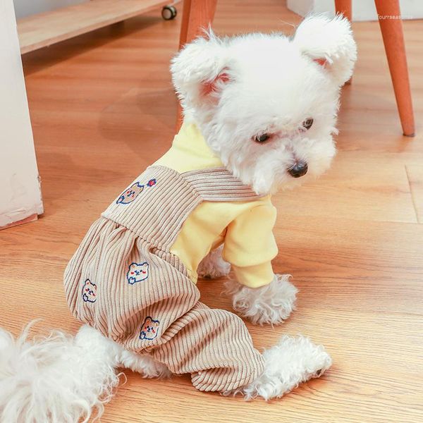 Chien vêtements vêtements ours salopette pour petit chiot chat de compagnie automne et hiver mignon Costume manteau veste