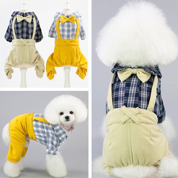 Vêtements pour chiens vêtements chiens fournisseurs chien en peluche nouveau gentleman salopette 2 couleurs