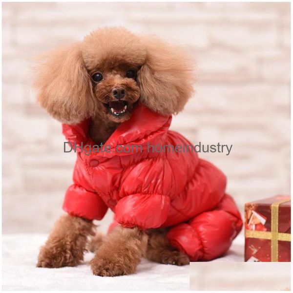 Vêtements pour chien veste en bas de veste automne hiver petit espace de compagnie de coton couleurs de barbe à papa quadruple top drop livraison de jardin domestique dh2io