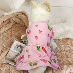 Vêtements pour chiens Vêtements Floral Princess Robe pour animaux de compagnie avec motif de fruits Décoration Tenue d'été élégante pour chiens femelles Chats faciles à porter