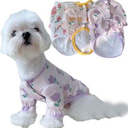 Chien Vêtements Vêtements Floral Chiot Chat Chemise Cardigan Hoodies Bulle Manches Pet Sweat Vêtements Petit Moyen Chiens Tshirt À Capuche Yorkie