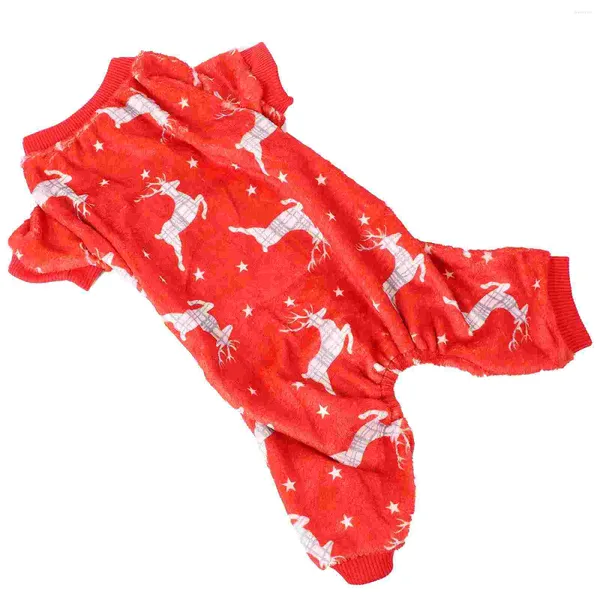 Vêtements pour chiens Vêtements pour animaux de compagnie Pyjama chaud Vêtements Costume de fête Double face Flanelle Chiot Bonhomme de neige