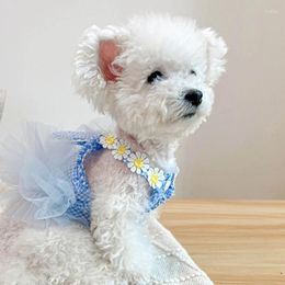 Ropa para perros Ropa para perros pequeños Vestido Dulce Girly Primavera Verano Cachorros Encaje Impresión floral Gota