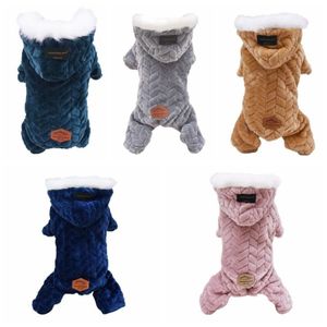 Hondenkleding Kleding Pyjama's Winterkleding Vier benen Warme Britse stijl Huisdier Outfit Puppy Chihuahua Costume280F