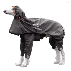 Vêtements pour chiens Vêtements imperméable pour animaux de compagnie Combinaison de neige Greyhound Whippet Manteau coupe-vent imperméable entièrement enveloppé Veste réfléchissante pour chiens