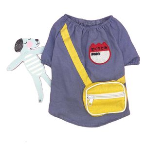 Hond kleding kleding schooltas katoen linnen t-shirt Japanse uniforme schattige teddy vet zomer