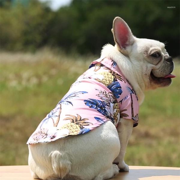 Ropa para perros, ropa de verano para campamento en la playa, camisas hawaianas para mascotas, chaleco, camiseta Floral, camisa con estampado de piña suave para perros y gatos