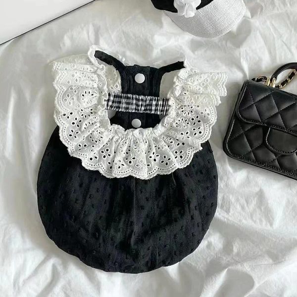 Vêtements pour chiens Vêtements d'été élégant chat chiot robe en dentelle noire pour petite princesse jupe pour animaux de compagnie