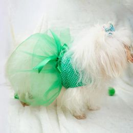 Ropa de vestimenta de perros mascotas de verano vestido de mascotas delgadas verde ropa fría y transpirable para perros medianos pequeños