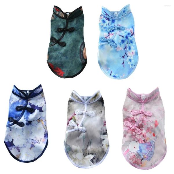 Ropa para perros Ropa Chaleco de verano Ropa para mascotas Traje Tang Traje de año chino Cheongsam Cat Chihuahua Yorkie Pomeranian Outfit